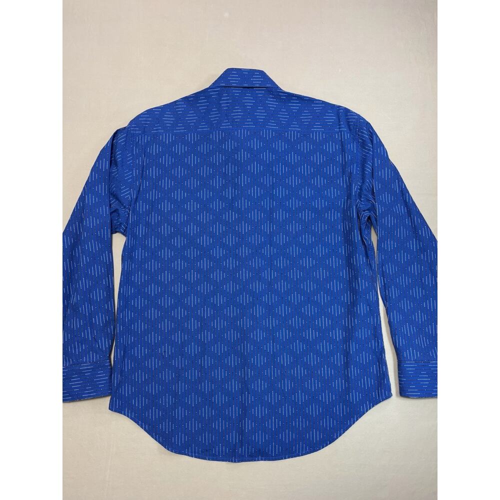Robert Graham Royal Blue Long Sleeve Shirt w/ Diamond Pattern Men's Size XL - Picture 5 of 6